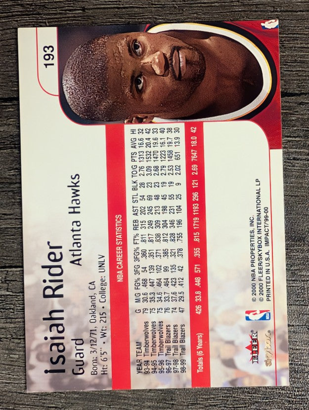 1999-00 SkyBox Impact #193 Isaiah Rider