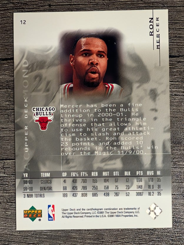 2000-01 Black Diamond #12 Ron Mercer