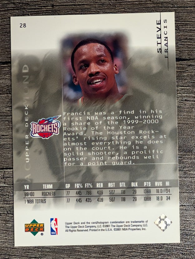 2000-01 Black Diamond #28 Steve Francis