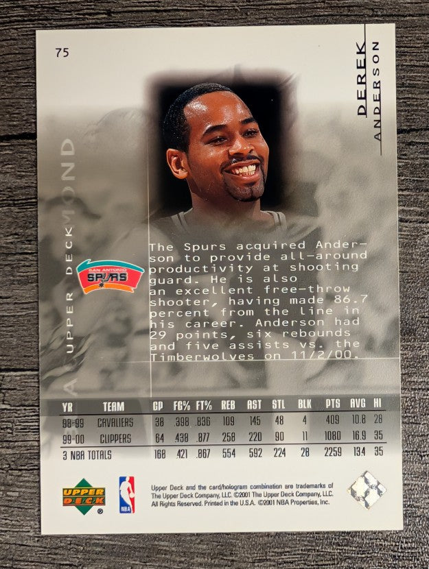 2000-01 Black Diamond #75 Derek Anderson