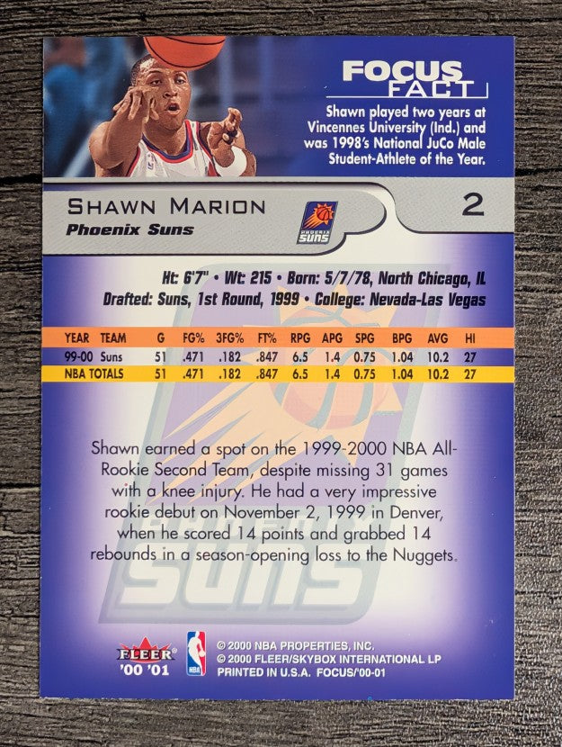 2000-01 Fleer Focus #2 Shawn Marion