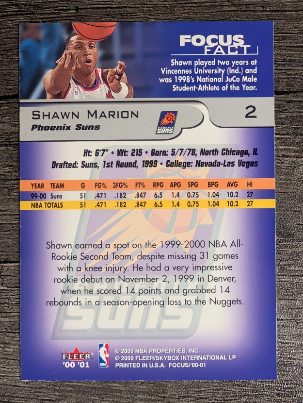 2000-01 Fleer Focus #2 Shawn Marion