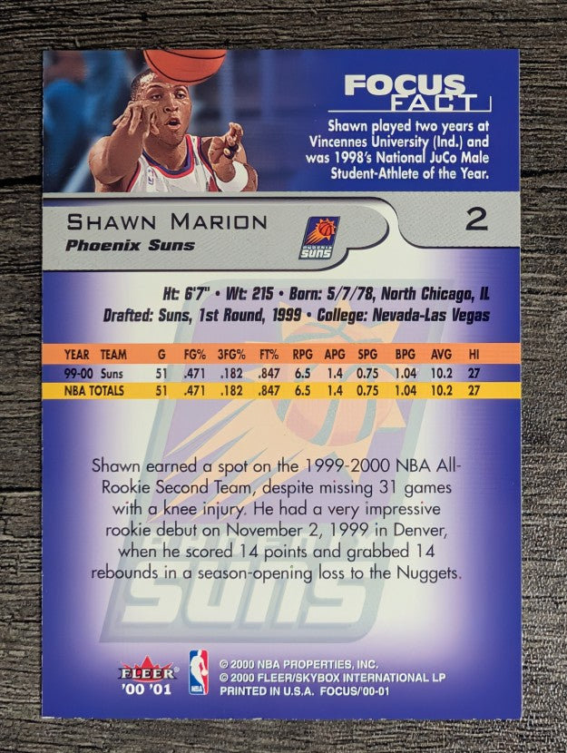 2000-01 Fleer Focus #2 Shawn Marion