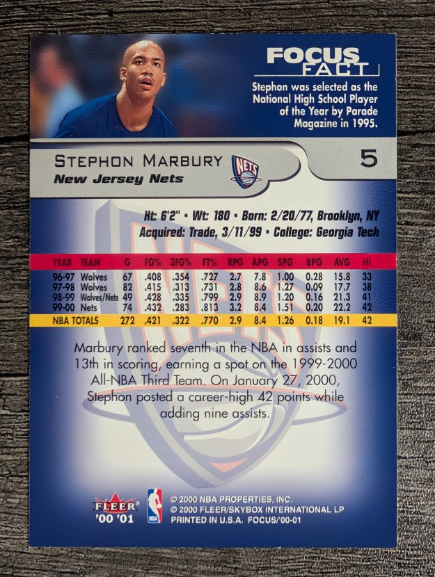 2000-01 Fleer Focus #5 Stephon Marbury