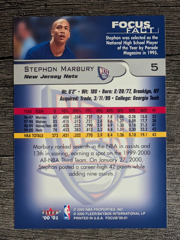 2000-01 Fleer Focus #5 Stephon Marbury