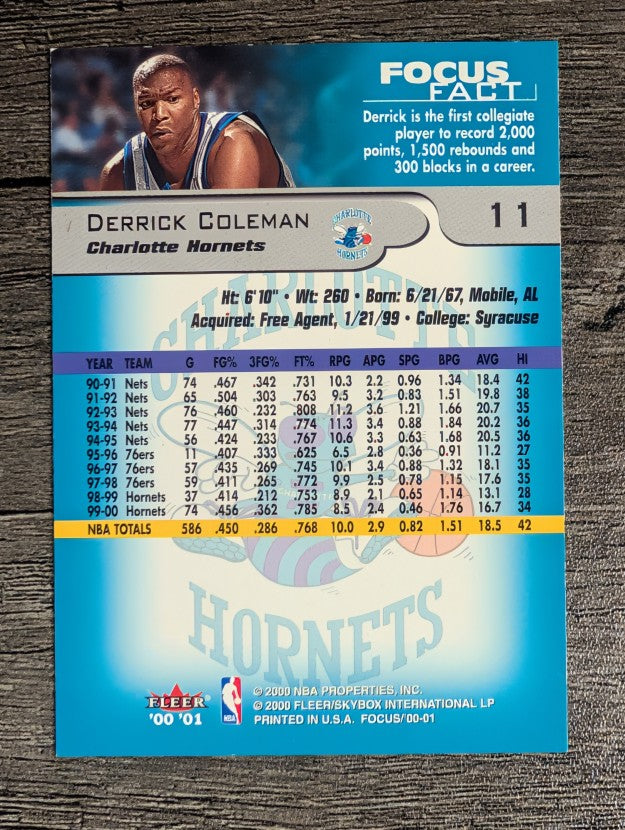 2000-01 Fleer Focus #11 Derrick Coleman