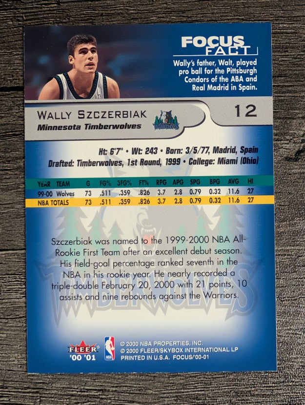 2000-01 Fleer Focus #12 Wally Szczerbiak