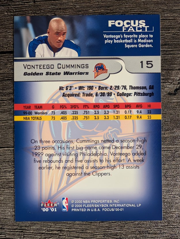 2000-01 Fleer Focus #15 Vonteego Cummings