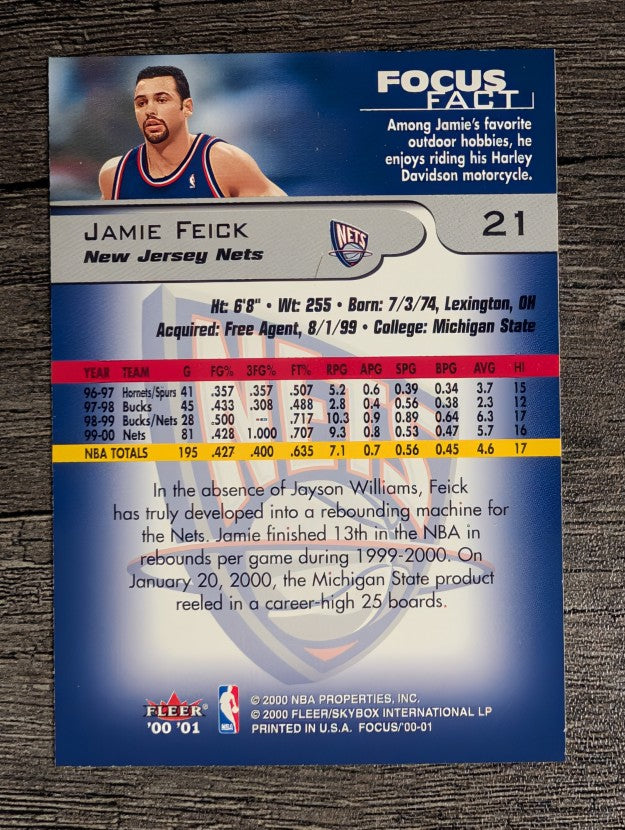 2000-01 Fleer Focus #21 Jamie Feick