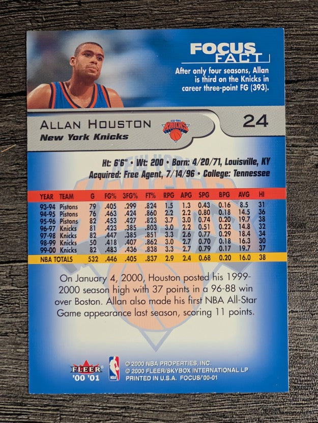 2000-01 Fleer Focus #24 Allan Houston