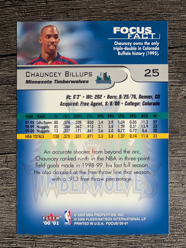 2000-01 Fleer Focus #25 Chauncey Billups