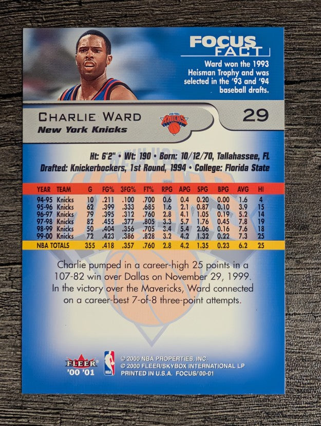 2000-01 Fleer Focus #29 Charlie Ward