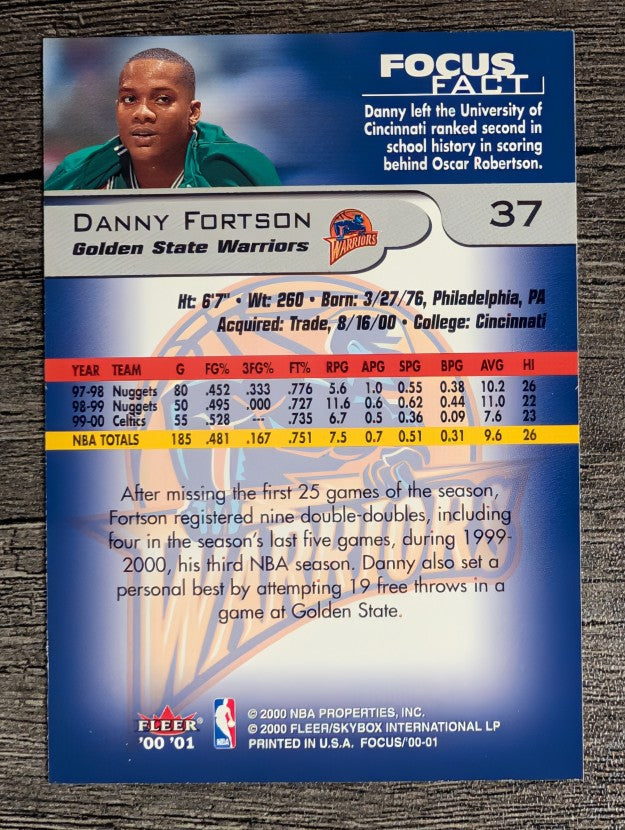 2000-01 Fleer Focus #37 Danny Fortson
