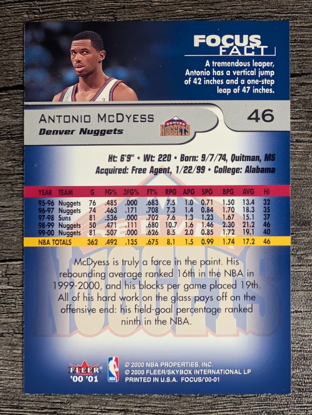 2000-01 Fleer Focus #46 Antonio McDyess