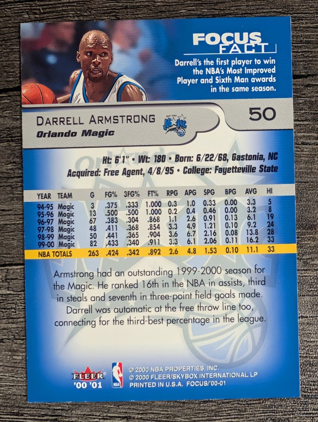 2000-01 Fleer Focus #50 Darrell Armstrong