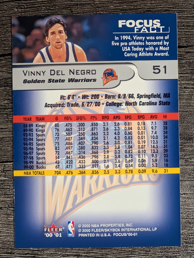 2000-01 Fleer Focus #51 Vinny Del Negro