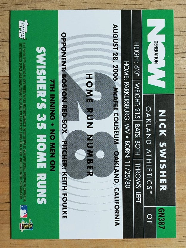 2007 Topps Generation Now #GN387 Nick Swisher