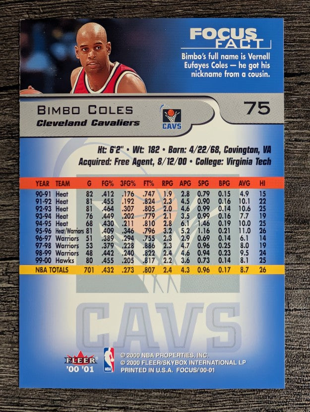 2000-01 Fleer Focus #75 Bimbo Coles