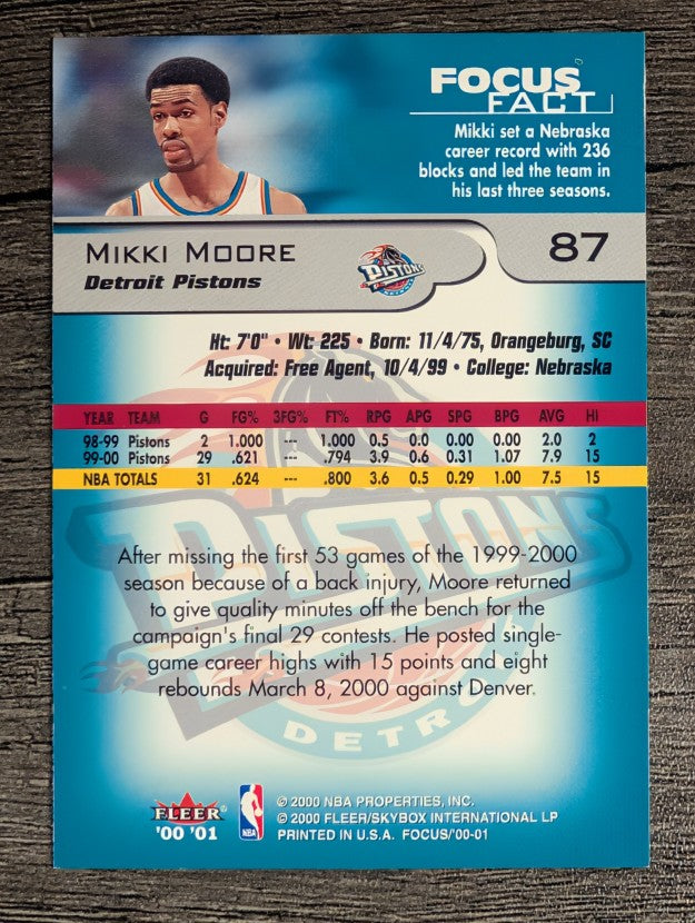 2000-01 Fleer Focus #87 Mikki Moore RC