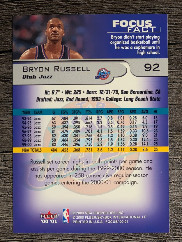 2000-01 Fleer Focus #92 Bryon Russell