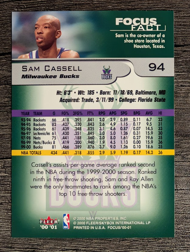 2000-01 Fleer Focus #94 Sam Cassell