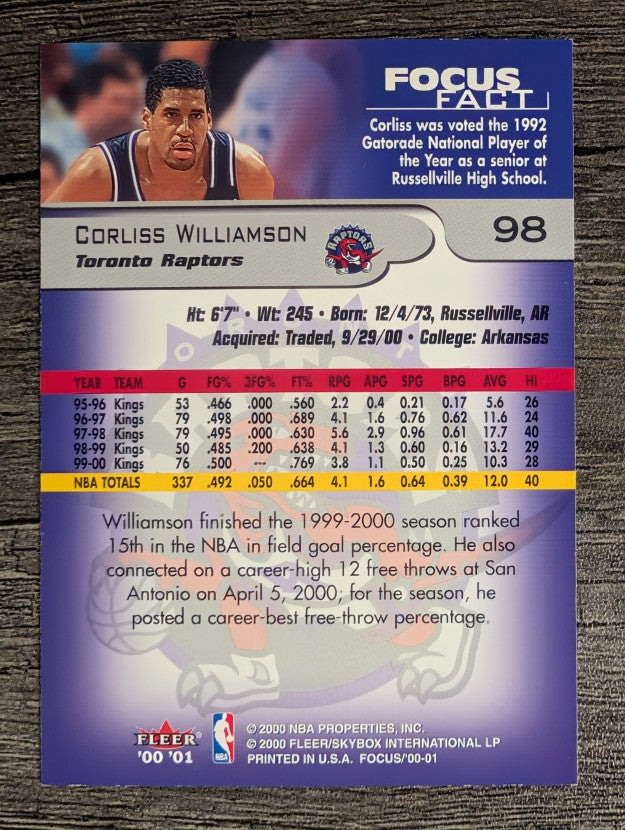 2000-01 Fleer Focus #98 Corliss Williamson