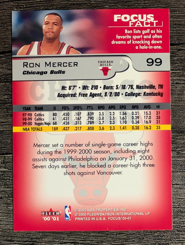 2000-01 Fleer Focus #99 Ron Mercer