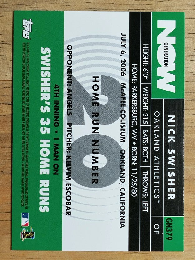 2007 Topps Generation Now #GN379 Nick Swisher