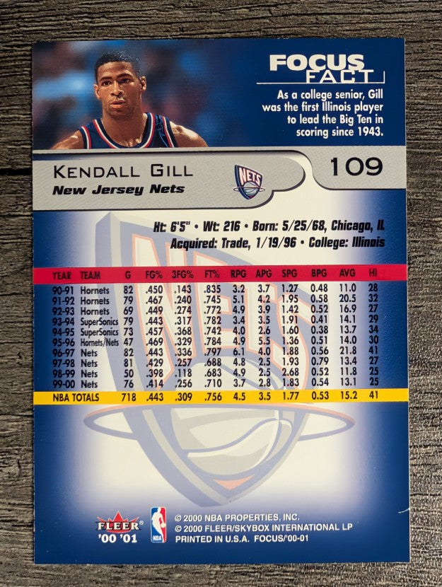 2000-01 Fleer Focus #109 Kendall Gill