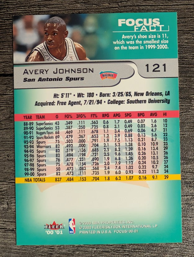 2000-01 Fleer Focus #121 Avery Johnson