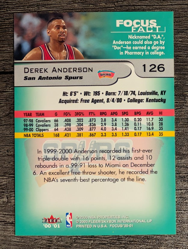 2000-01 Fleer Focus #126 Derek Anderson