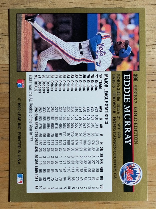 1992 Leaf Black Gold #396 Eddie Murray