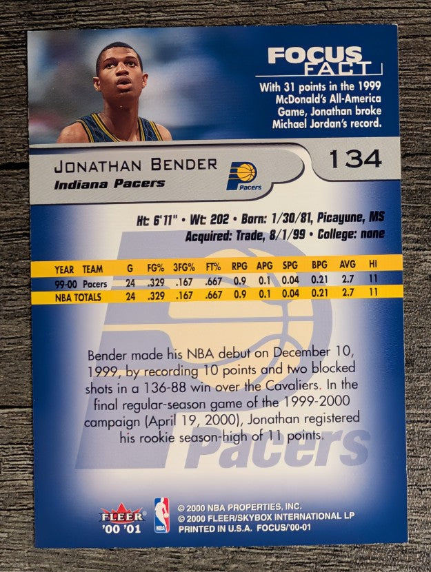 2000-01 Fleer Focus #134 Jonathan Bender