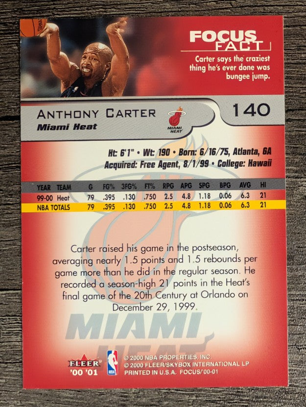 2000-01 Fleer Focus #140 Anthony Carter