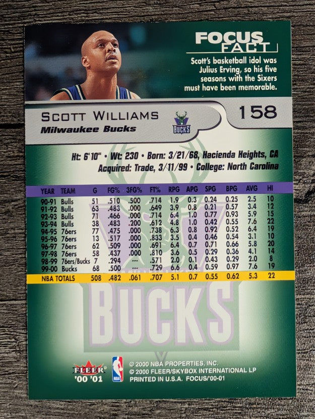 2000-01 Fleer Focus #158 Scott Williams