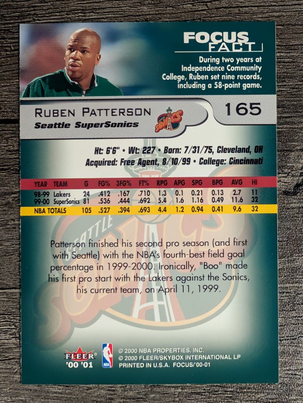 2000-01 Fleer Focus #165 Ruben Patterson