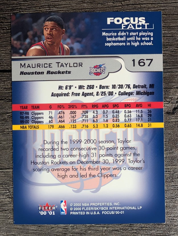 2000-01 Fleer Focus #167 Maurice Taylor