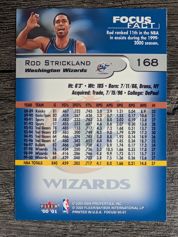 2000-01 Fleer Focus #168 Rod Strickland