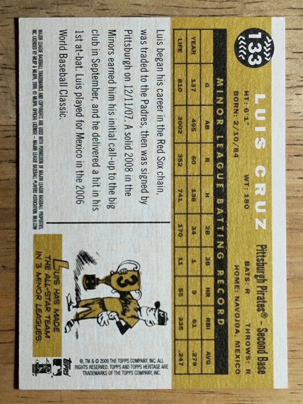 2009 Topps Heritage #133 Luis Cruz RC