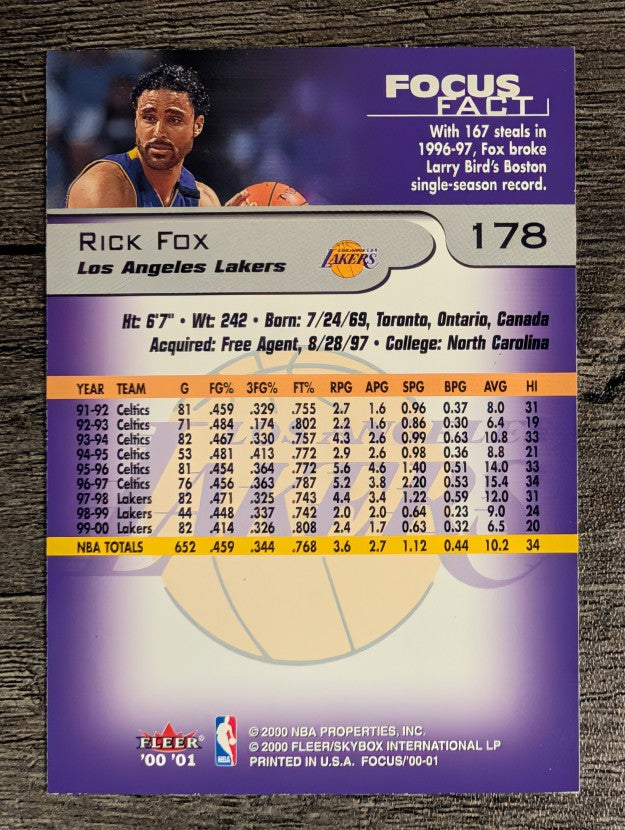 2000-01 Fleer Focus #178 Rick Fox