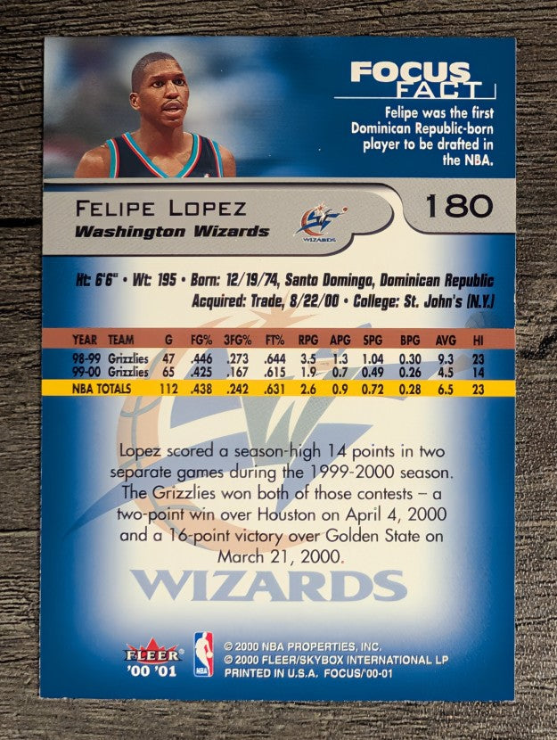 2000-01 Fleer Focus #180 Felipe Lopez