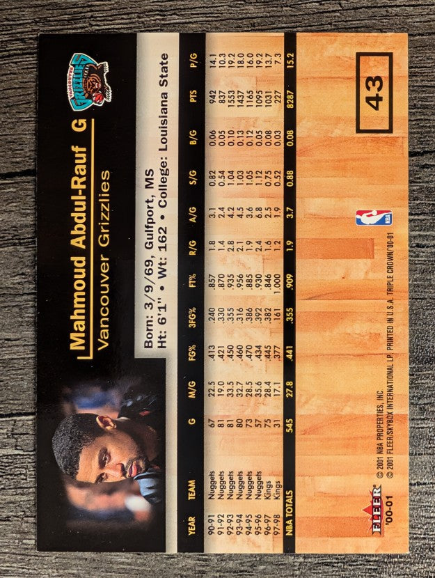 2000-01 Fleer Triple Crown #43 Mahmoud Abdul-Rauf