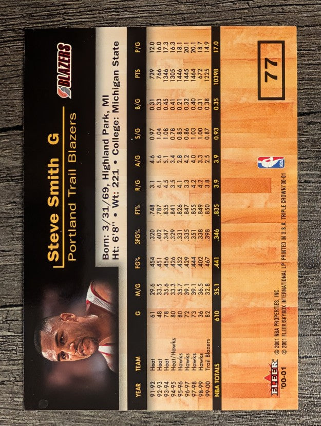 2000-01 Fleer Triple Crown #77 Steve Smith