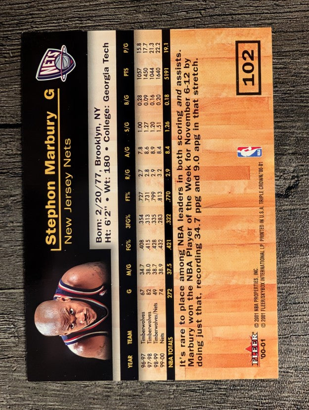 2000-01 Fleer Triple Crown #102 Stephon Marbury
