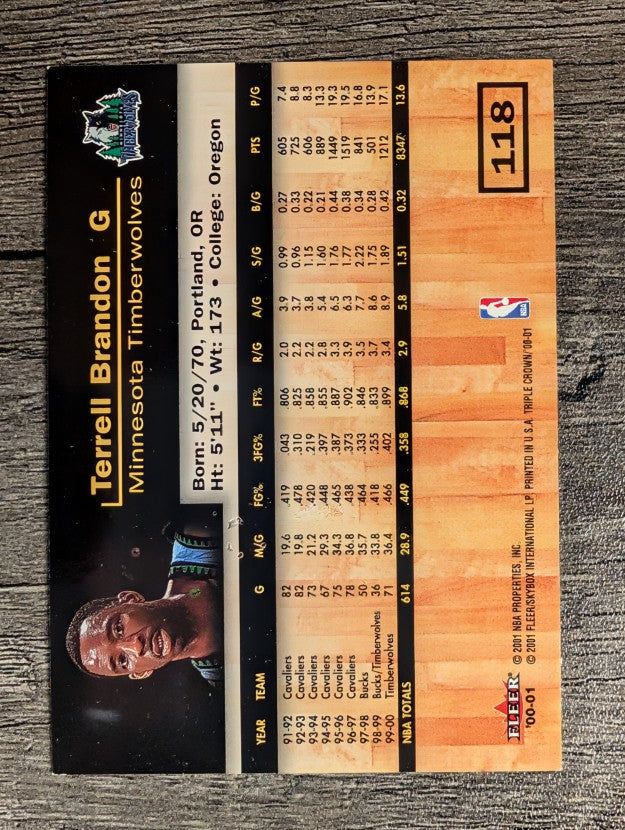 2000-01 Fleer Triple Crown #118 Terrell Brandon