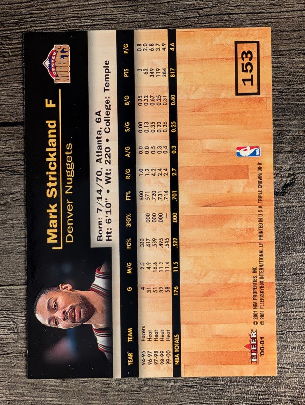 2000-01 Fleer Triple Crown #153 Mark Strickland