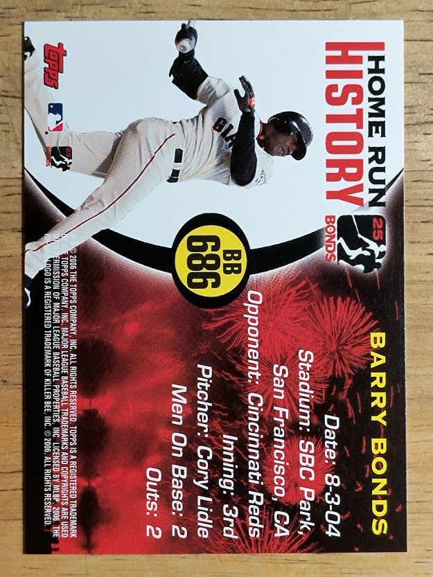 2005 Topps Barry Bonds Home Run History #686 Barry Bonds HR686