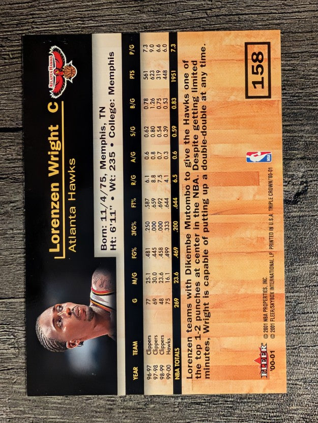 2000-01 Fleer Triple Crown #158 Lorenzen Wright