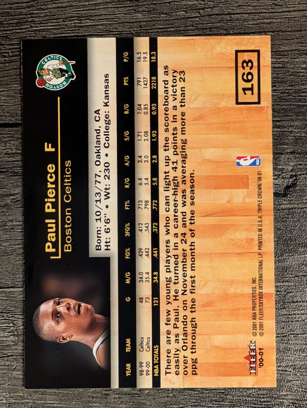 2000-01 Fleer Triple Crown #163 Paul Pierce
