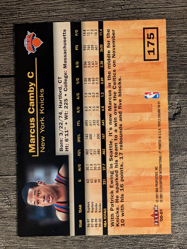 2000-01 Fleer Triple Crown #175 Marcus Camby